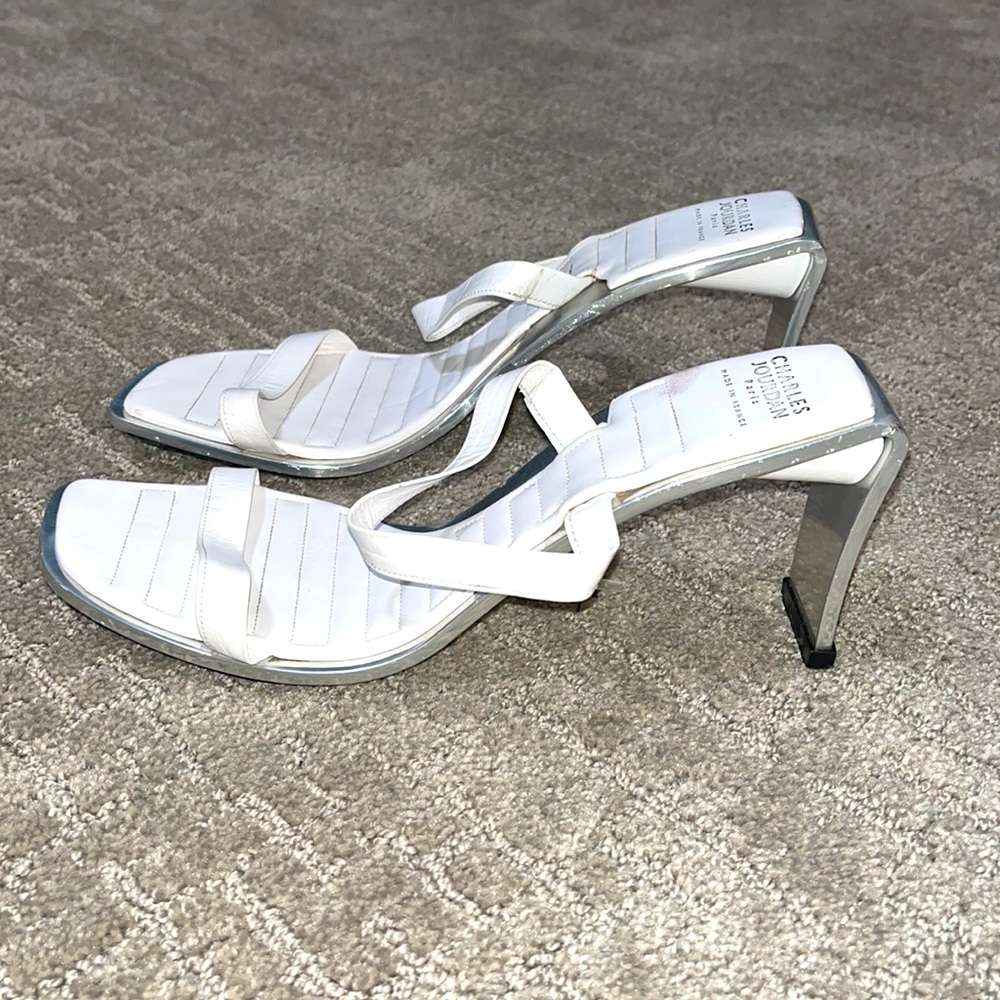 Charles Jourdan Paris Vintage Metal leather pumps